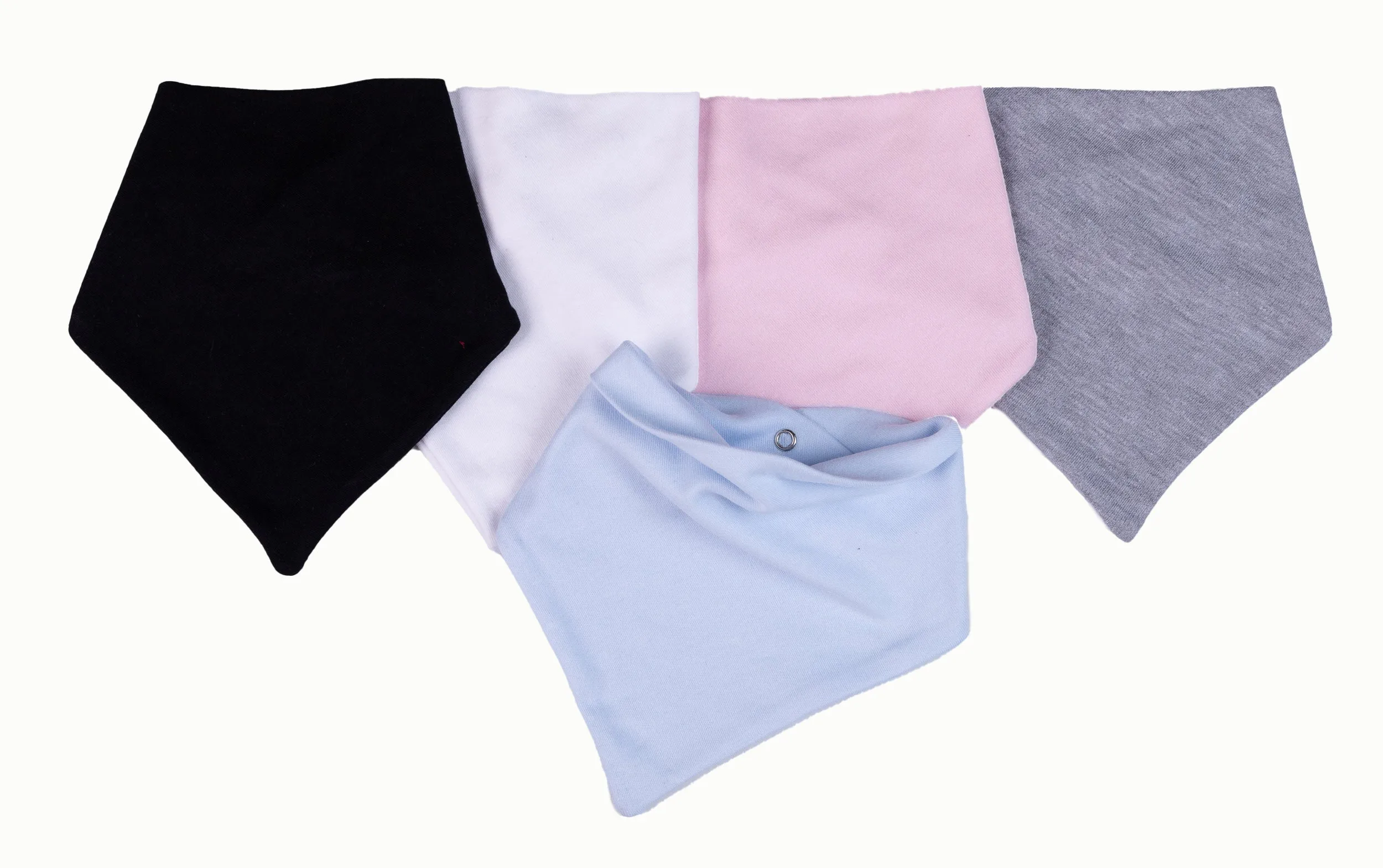 2-Pack 100% Cotton Mixed Colours Blank Baby Bandanna Bib Sets