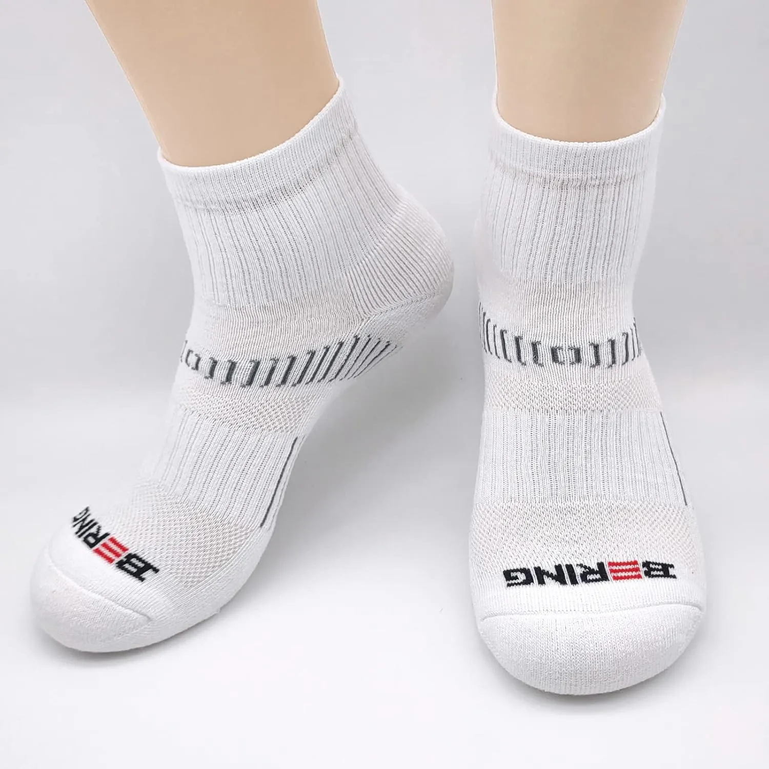 BERING Men's Ankle Socks Athletic Cushioned Quarter Running Socks (6 Pairs)