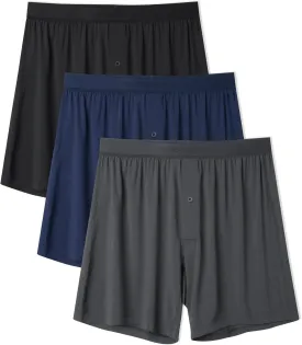 DAVID ARCHY Micro Modal Underwear Soft Mens Boxer Shorts Loose Breathable Boxers for Men Pack