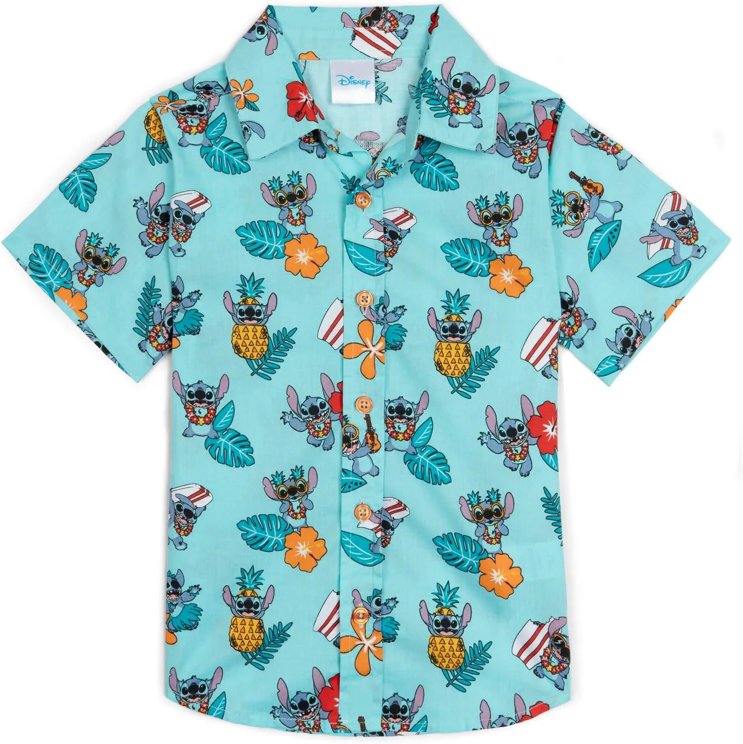 Disney Lilo & Stitch Mickey Mouse Lion King Simba Hawaiian Button Down Shirt Toddler to Big Kid