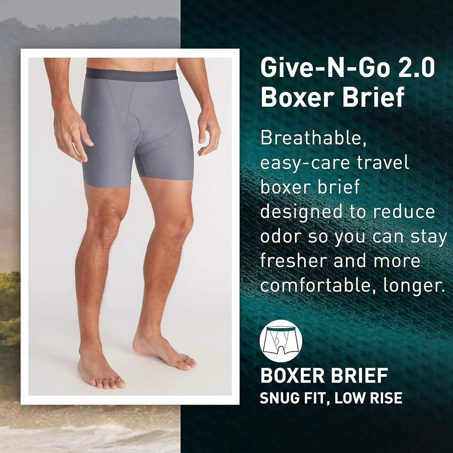 ExOfficio Men's Give-N-Go 2.0 Cool and Comfortable Boxer Briefs