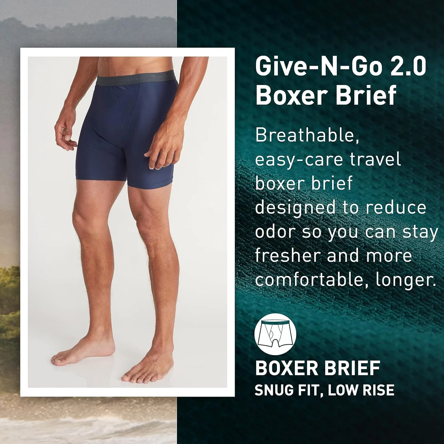 ExOfficio Men's Give-N-Go 2.0 Cool and Comfortable Boxer Briefs