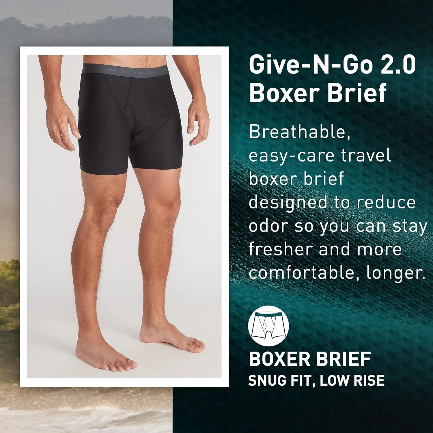 ExOfficio Men's Give-N-Go 2.0 Cool and Comfortable Boxer Briefs
