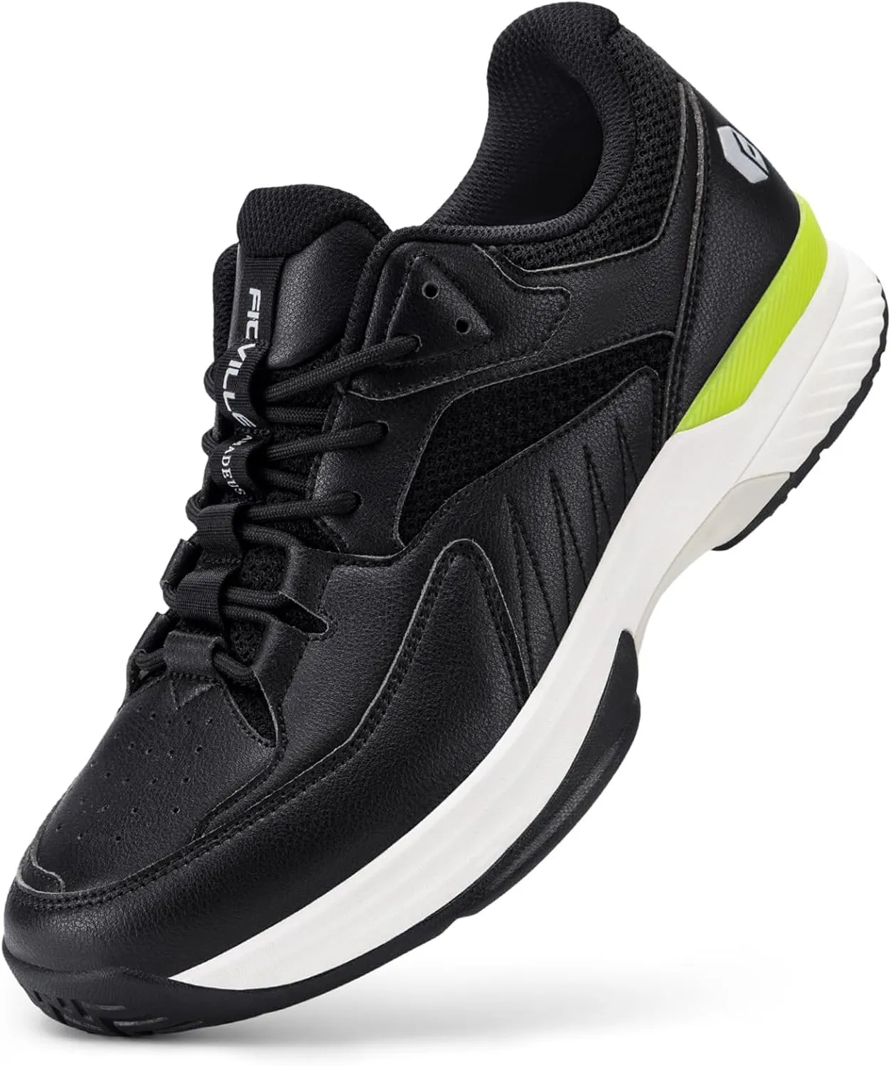 FitVille Men??s Wide Pickleball Shoes All Court Tennis Shoes with Arch Support for Plantar Fasciitis