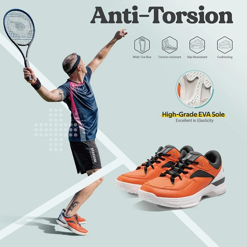 FitVille Men??s Wide Pickleball Shoes All Court Tennis Shoes with Arch Support for Plantar Fasciitis