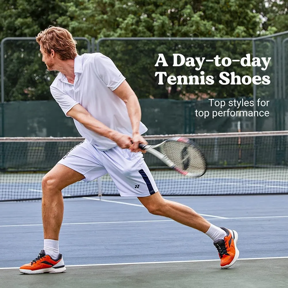 FitVille Men??s Wide Pickleball Shoes All Court Tennis Shoes with Arch Support for Plantar Fasciitis