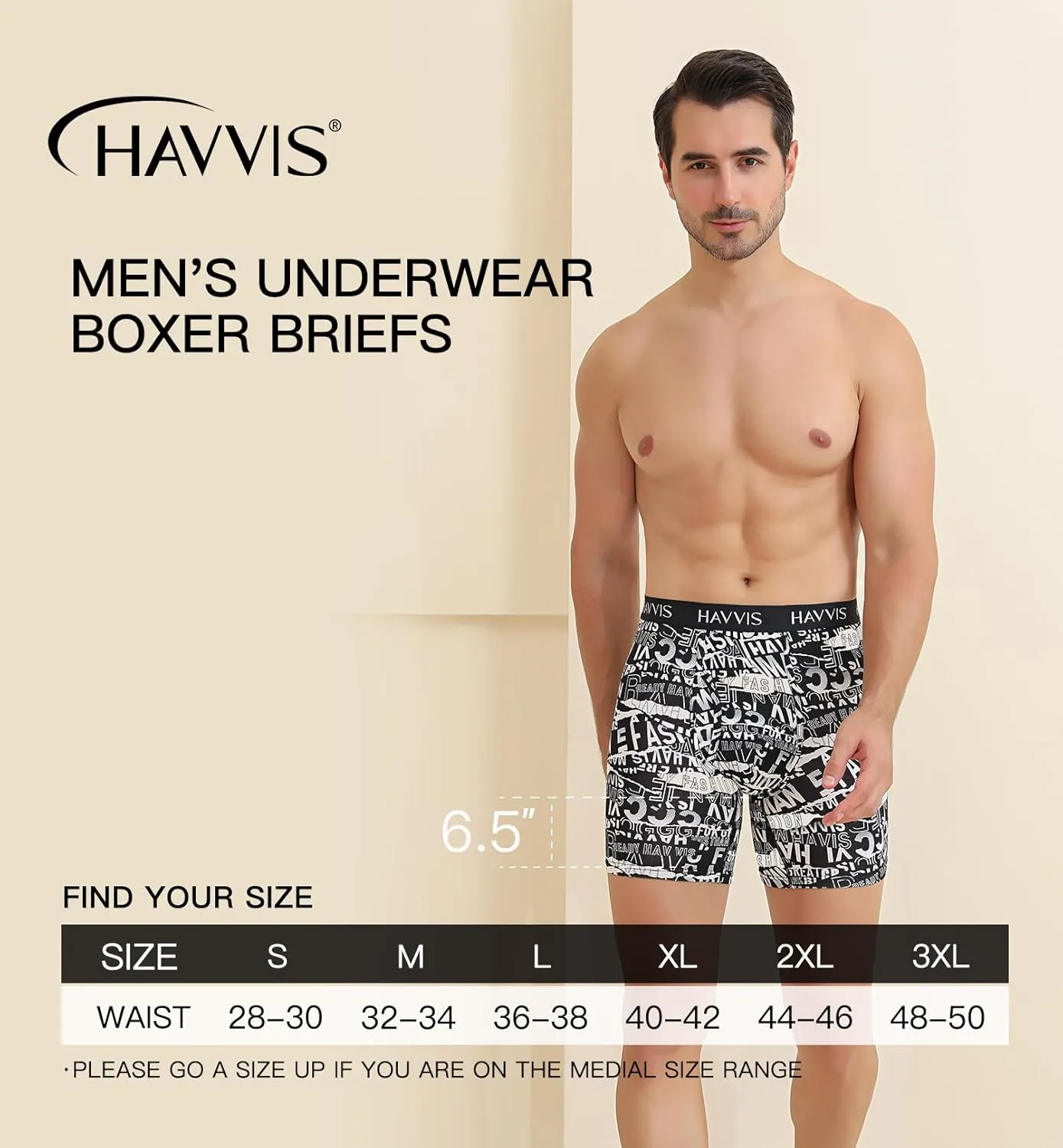 HAVVIS Men's Performance Underwear Boxer Briefs Soft Comfortable Bamboo Viscose Underwear for Men Multipack