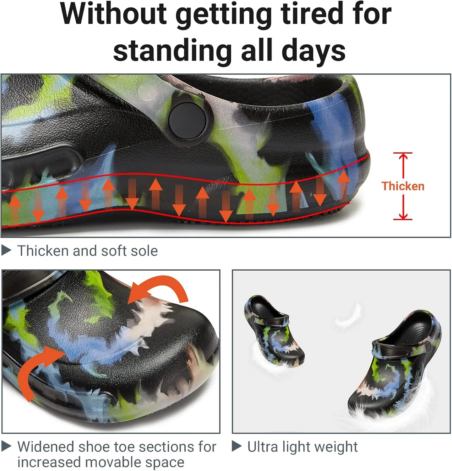 Men Non Slip Chef Shoes, Waterproof Nursing Work Clog for Kitchen, Zapatos para Trabajar En Restaurante De Hombre