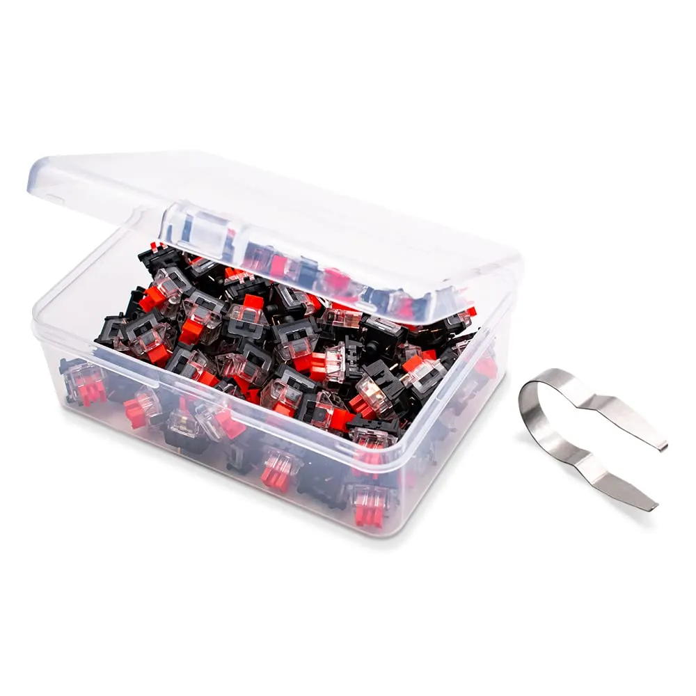 OUTEMU (Gaote) Red 3-Pin Linear 45g Force Dustproof Hot-Swappable Key Switches - Cherry MX Equivalent for Mechanical Keyboard - Pack of 65